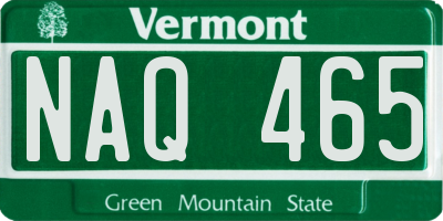 VT license plate NAQ465