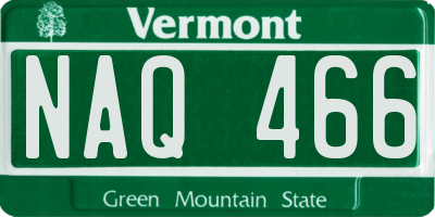 VT license plate NAQ466