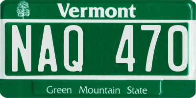 VT license plate NAQ470