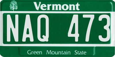 VT license plate NAQ473