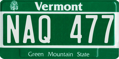 VT license plate NAQ477