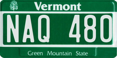 VT license plate NAQ480