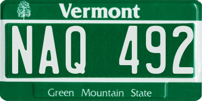 VT license plate NAQ492