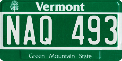 VT license plate NAQ493