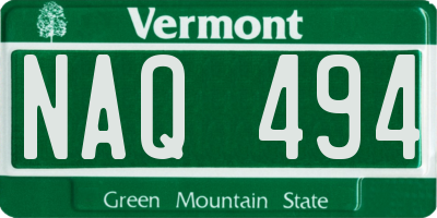VT license plate NAQ494