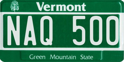 VT license plate NAQ500