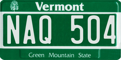 VT license plate NAQ504