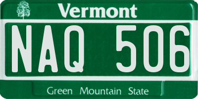 VT license plate NAQ506