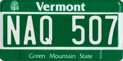 VT license plate NAQ507