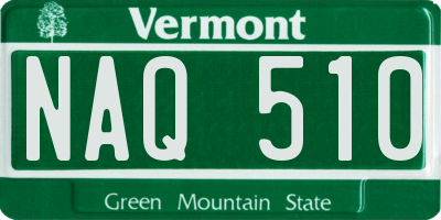 VT license plate NAQ510