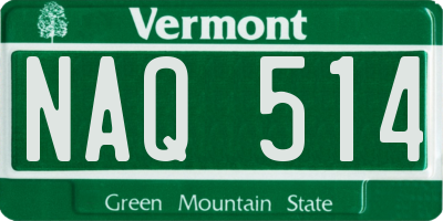 VT license plate NAQ514