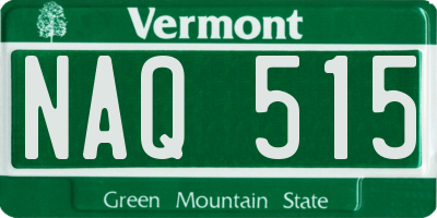 VT license plate NAQ515