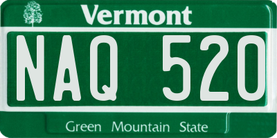 VT license plate NAQ520
