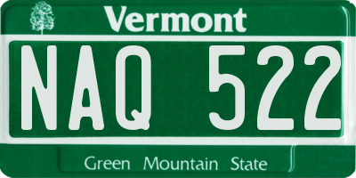 VT license plate NAQ522