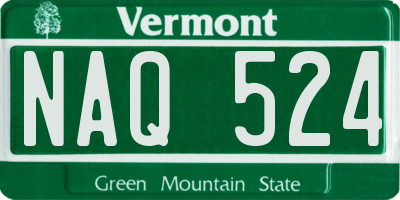 VT license plate NAQ524