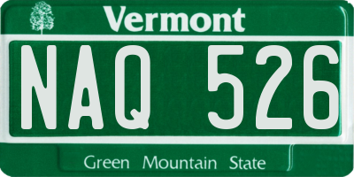 VT license plate NAQ526