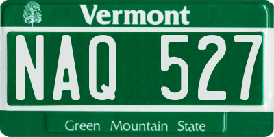 VT license plate NAQ527