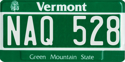 VT license plate NAQ528