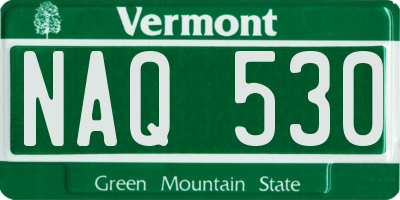 VT license plate NAQ530