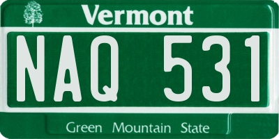 VT license plate NAQ531