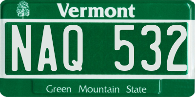 VT license plate NAQ532