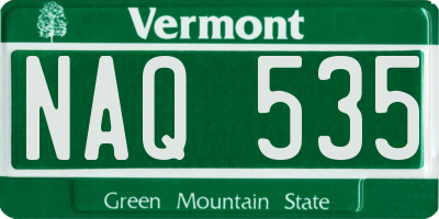 VT license plate NAQ535