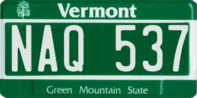 VT license plate NAQ537