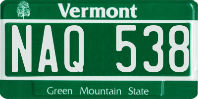 VT license plate NAQ538