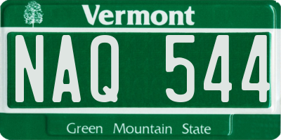 VT license plate NAQ544