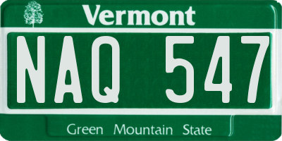 VT license plate NAQ547