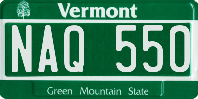 VT license plate NAQ550