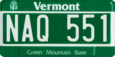 VT license plate NAQ551