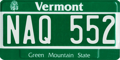VT license plate NAQ552