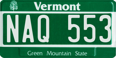 VT license plate NAQ553