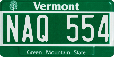 VT license plate NAQ554