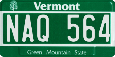 VT license plate NAQ564