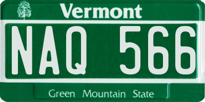 VT license plate NAQ566