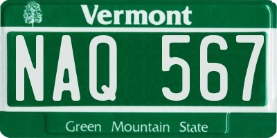 VT license plate NAQ567