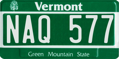 VT license plate NAQ577