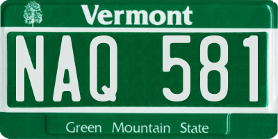 VT license plate NAQ581