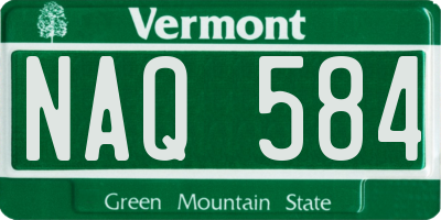 VT license plate NAQ584