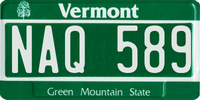 VT license plate NAQ589