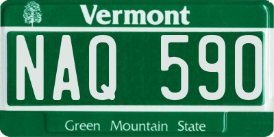 VT license plate NAQ590