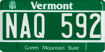 VT license plate NAQ592