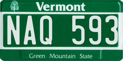 VT license plate NAQ593