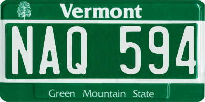 VT license plate NAQ594