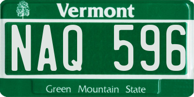 VT license plate NAQ596