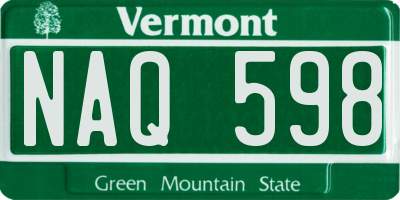 VT license plate NAQ598