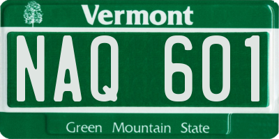VT license plate NAQ601