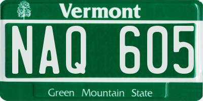 VT license plate NAQ605